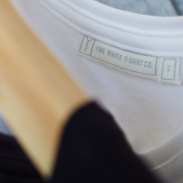 womens scoop neck white t-shirt close up
