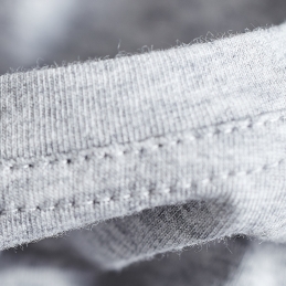 mens grey marl t-shirt stitching detail