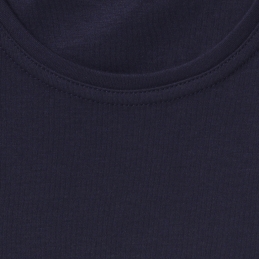 Men's organic navy long sleeve crew neck t-shirt | stitching detail