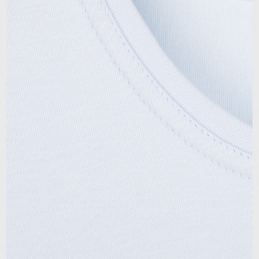 organic cotton pale blue t-shirt | stitching detail