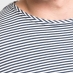 navy stripe organic cotton t-shirt neck detail